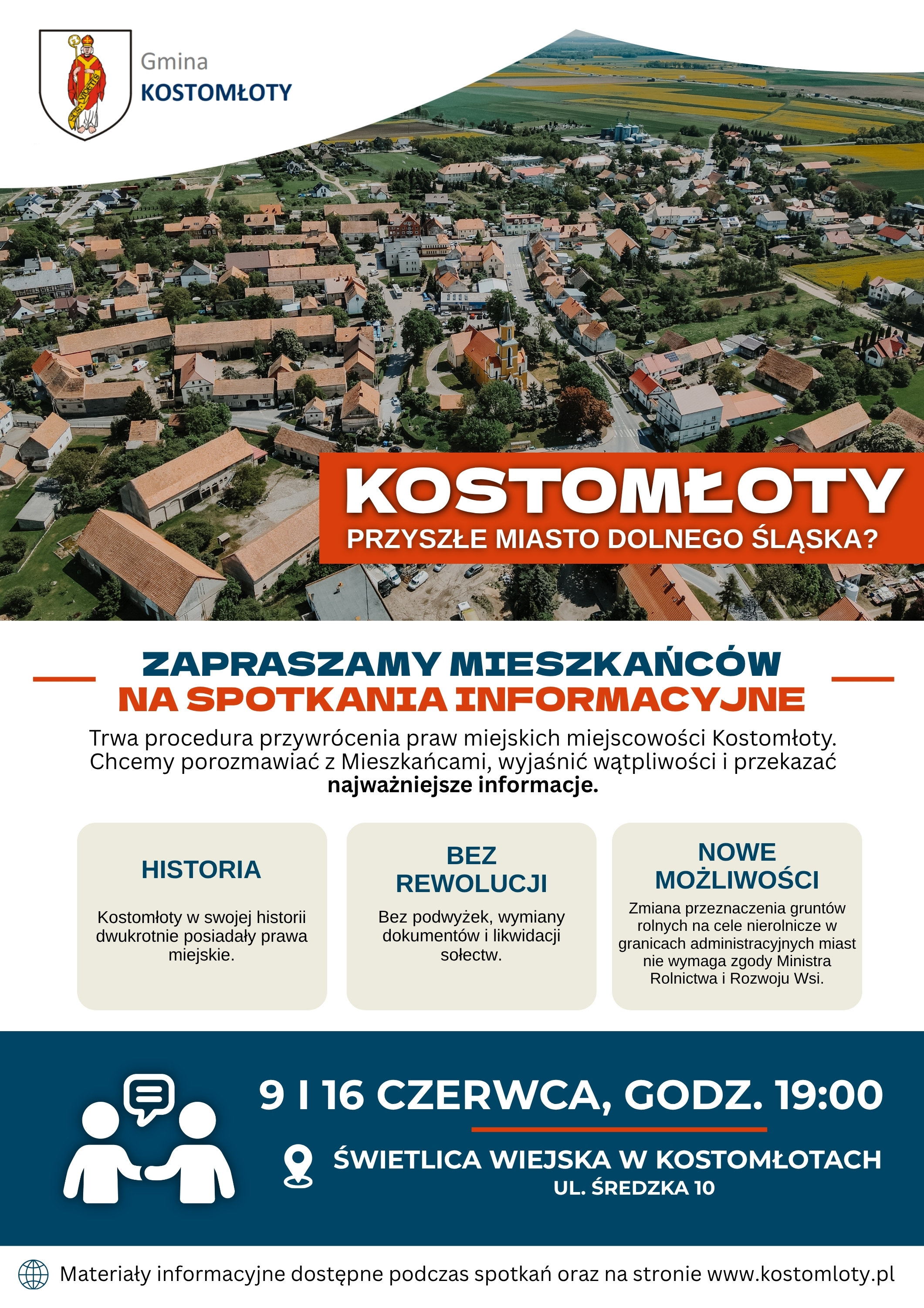 Zaproszenie na&nbsp;spotkanie w&nbsp;sprawie przywr&oacute;cenie praw miejskich miejscowości Kostomłoty