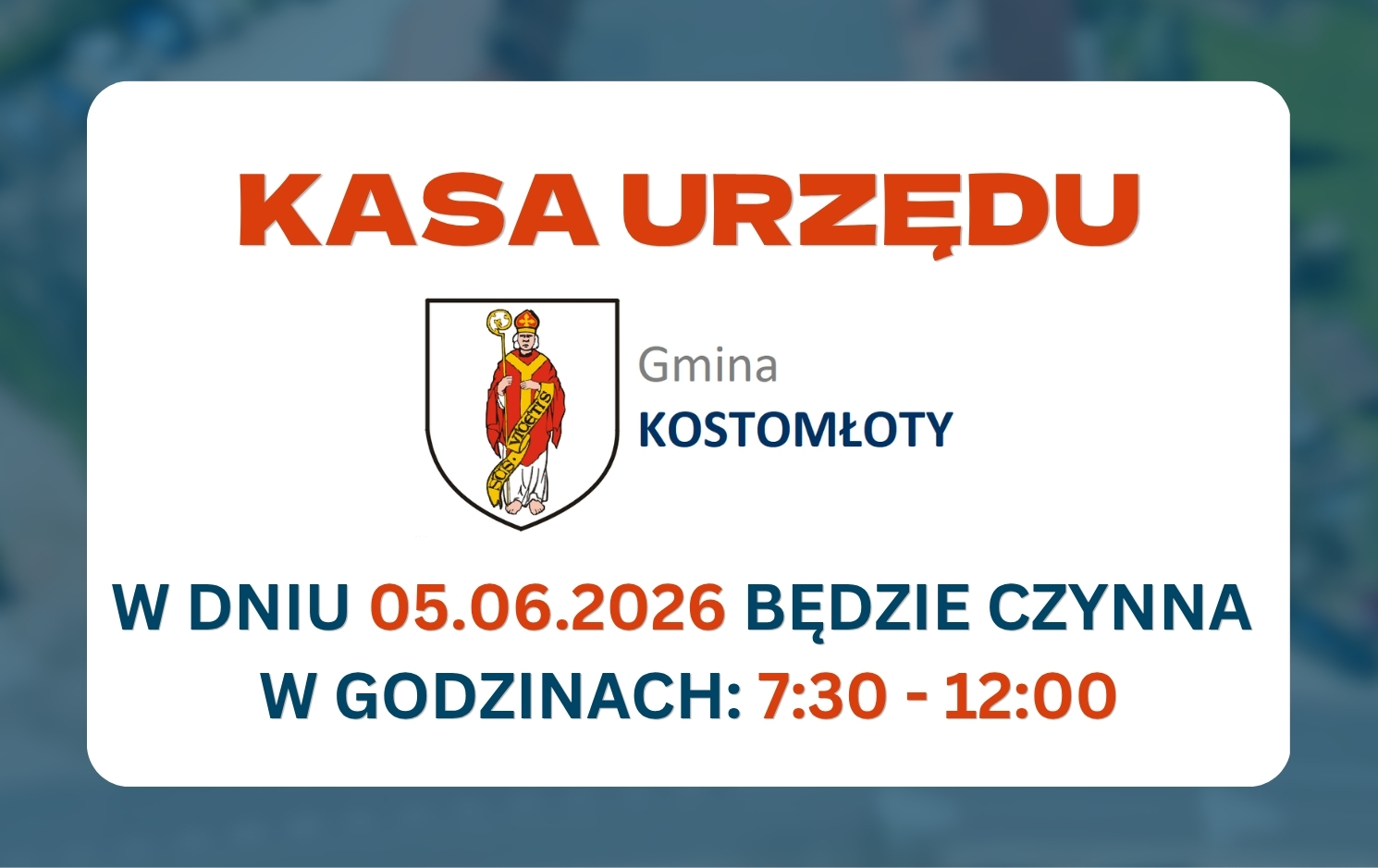 Kasa Urzędu w&nbsp;dniu 05.06.2026 
