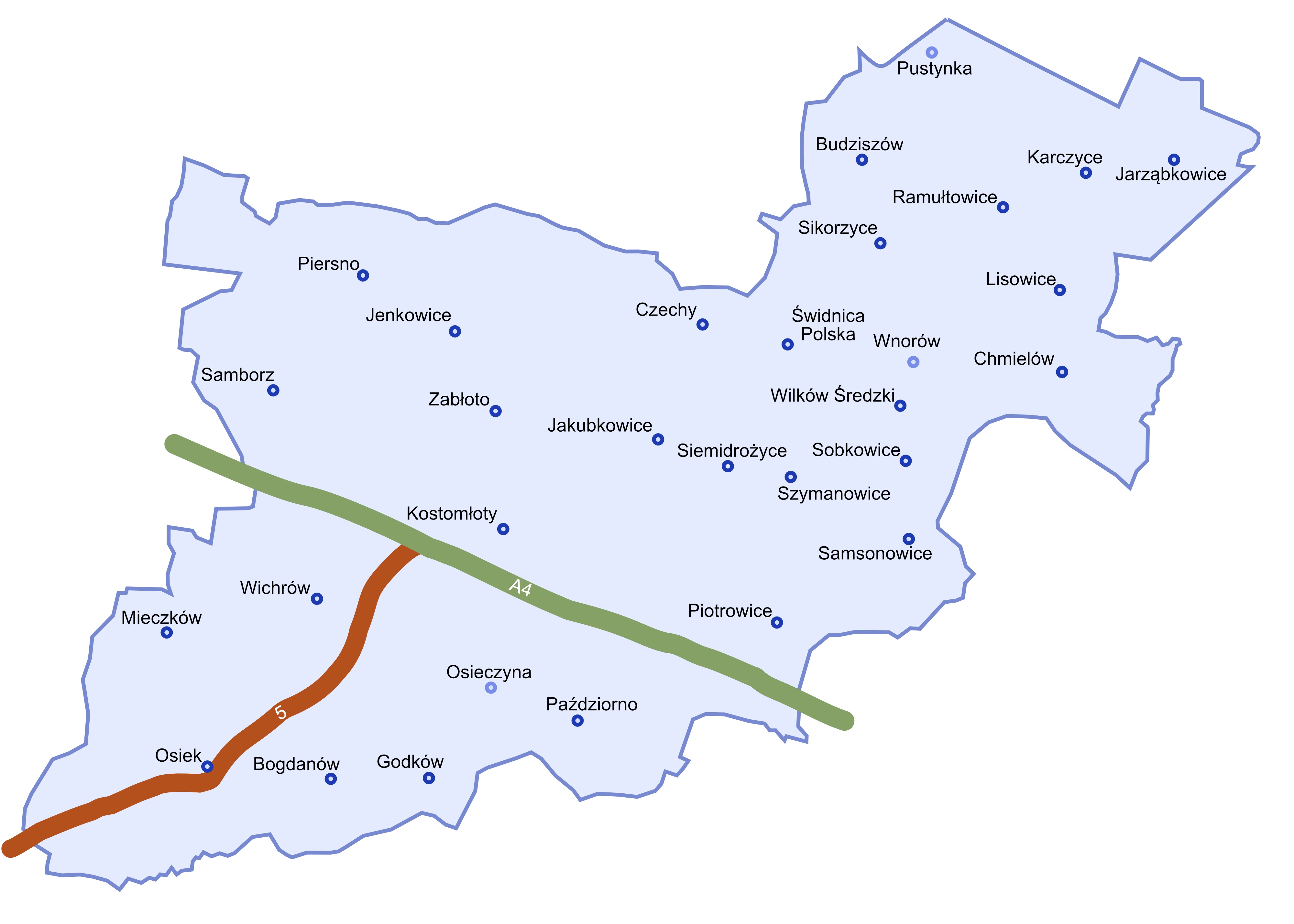 Mapa Gmina Kostomłoty