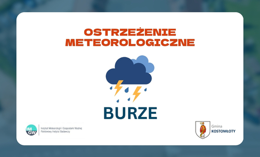 Ostrzeżenie meteorologiczne – burze - Gmina Kostomłoty