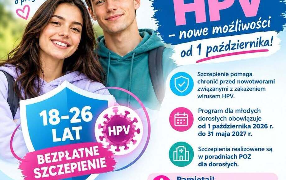 Bezpłatne szczepienia przeciw HPV dla młodych dorosłych